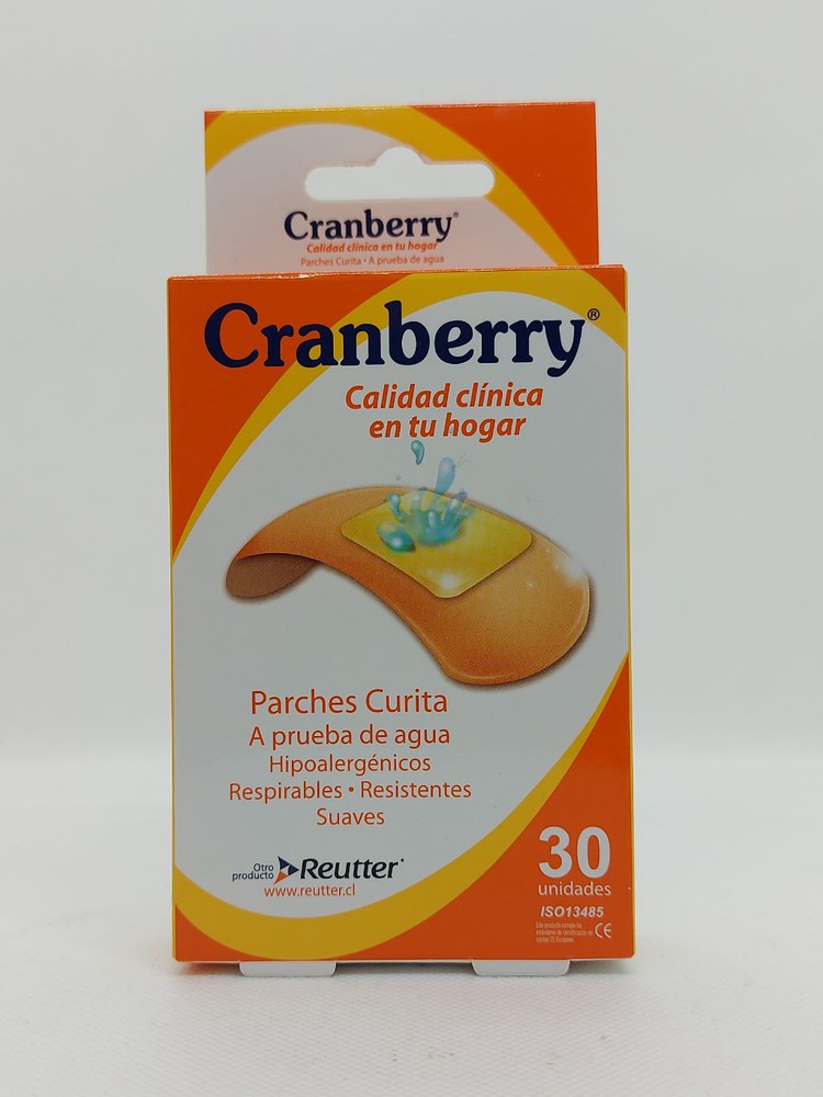 CRANBERRY CAJA PARCHE CURITAS RESISTENTE AL AGUA 30 UN