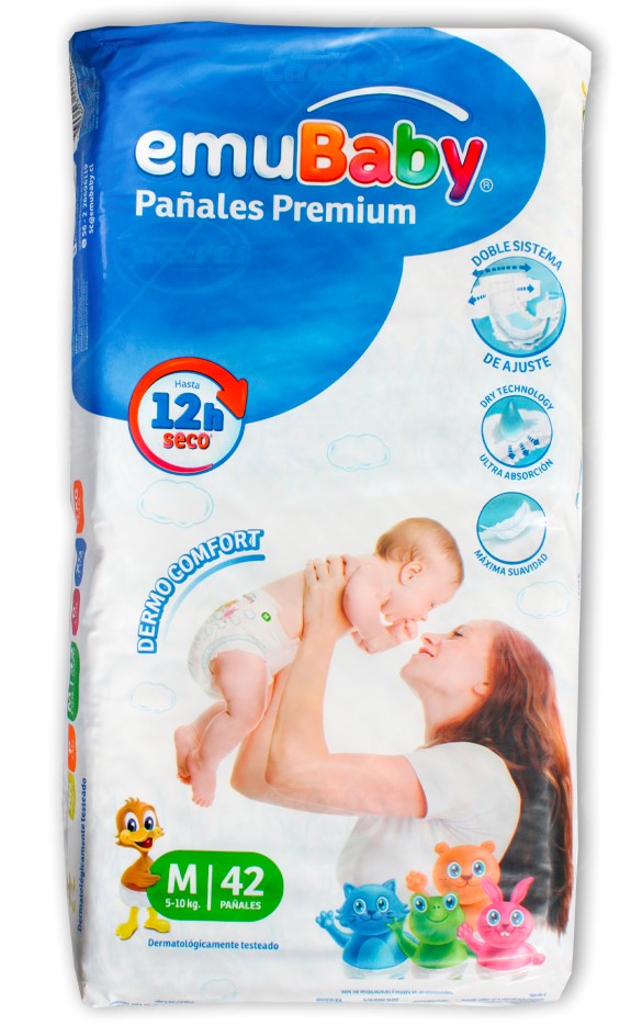 EMUBABY PAÑALES PREMIUM M 42 UN