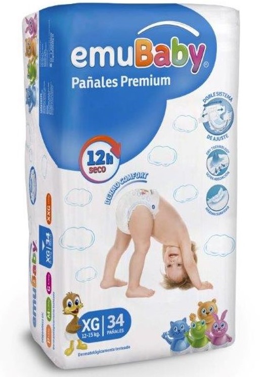 Emubaby Pañales Premium Talla XG | 34 un