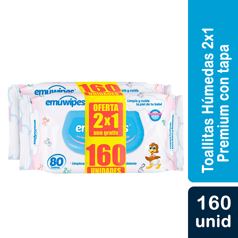 EMUWIPES PREMIUM PROMO 80X2 C/T