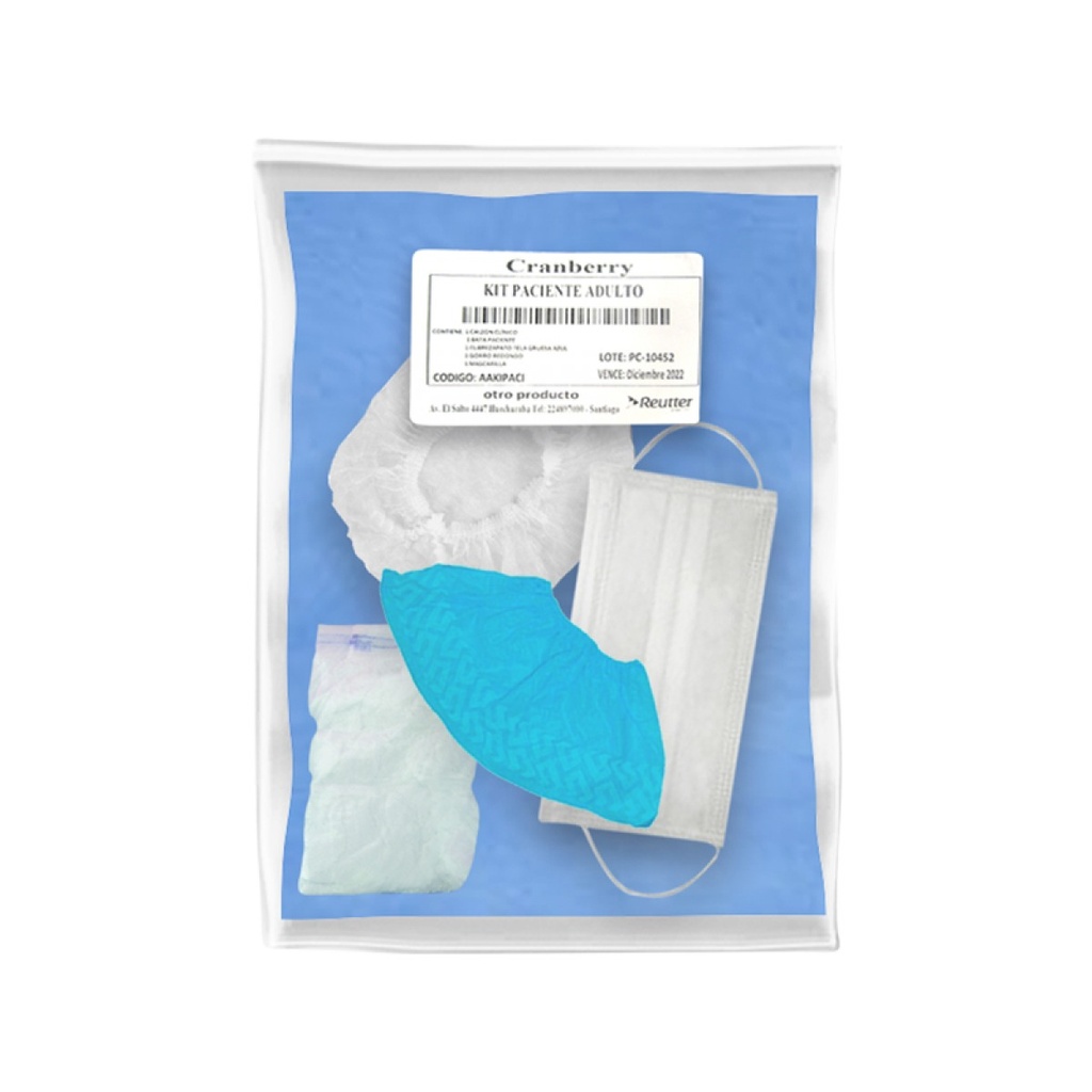 CRANBERRY KIT PROTECCIÓN PACIENTES TELA DESECHABLE