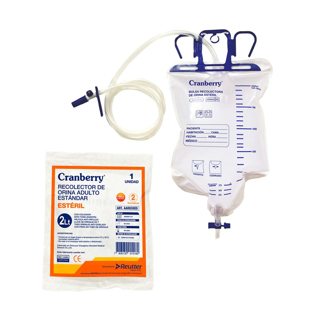 CRANBERRY RECOLECTOR DE ORINA ADULTO 2 LTS