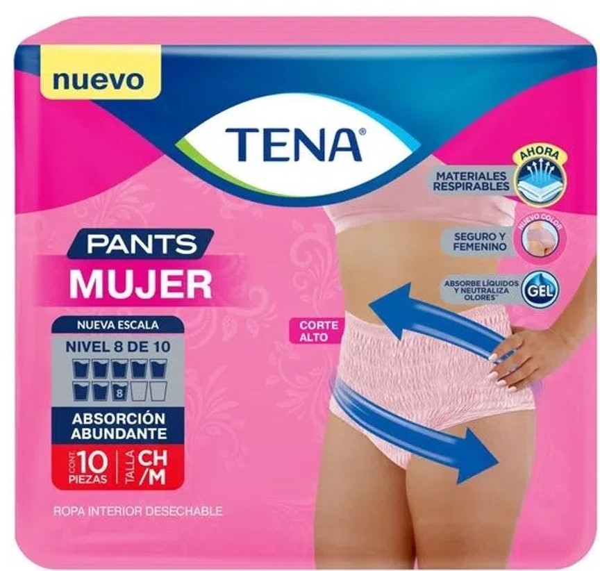 TENA PANTS MUJER M 10 UN