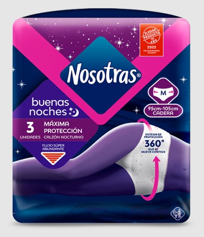 Nosotras Calzón Nocturno Desechable Talla M | 3 Unidades