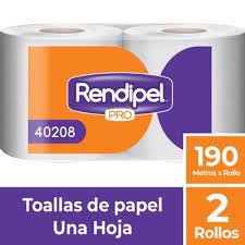 Rendipel Pro Toalla de Papel 190 mts | Pack 2 Rollos