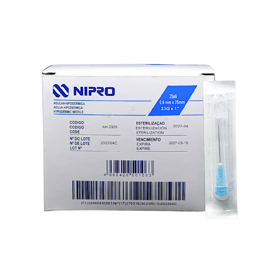 NIPRO AGUJA HIPODERMICA 23G x 1 CAJA 100 UN