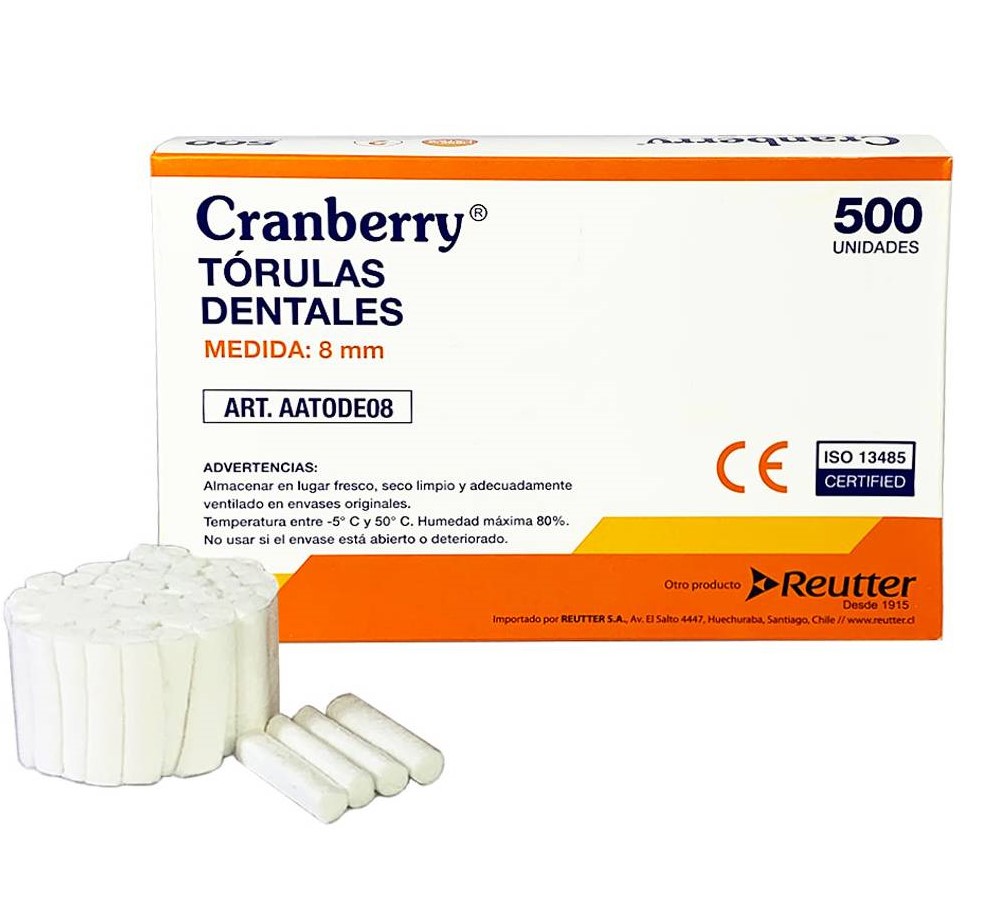 Cranberry Tórulas Dentales 8mm | Caja 500 un.