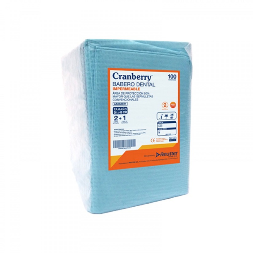 Babero Desechable Azul 3 Capas | Bolsa x 100 unidades