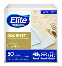 Elite Servilleta Excellence Gourmet Doblada Blanca 50 un