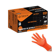 Guante Nitrilo Extra Diamond Naranjo Talla L | 100 un
