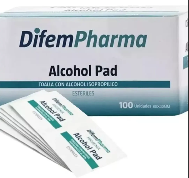 TOALLITAS CON ALCOHOL ISOPROPILICO 70% 100UN