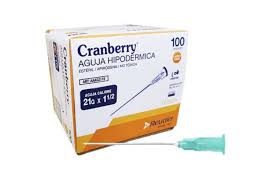 CRANBERRY AGUJA HIPODERMICA 21G X 1 1/2'' CAJA x 100