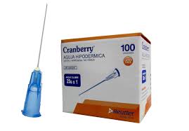 CRANBERRY AGUJA HIPODERMICA 23G X 1'' CAJA x 100