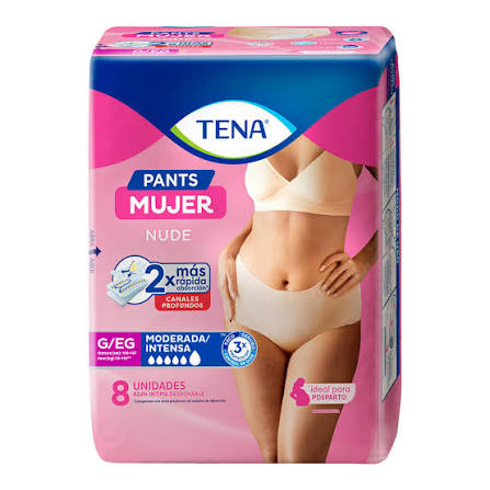Tena Pants Mujer Talla G | 8 Unidades