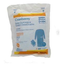 [AABAQUEM] Cranberry Bata Quirúrgica Estéril Talla M | 1 unidad