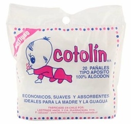 COTOLIN PAÑAL TIPO APOSITO 20 UN