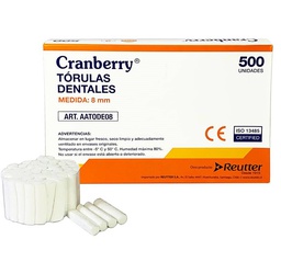[AATODE08] Cranberry Tórulas Dentales 8mm | Caja 500 un.