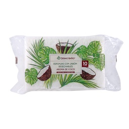 Esponjas Jabonosas Aroma Coco | Pack 10 un