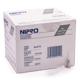 Nipro Aguja Hipodérmica 27G x 1/2 | Caja 100 un