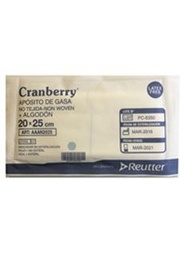 [AAAAN2025] CRANBERRY APOSITO DE GASA ESTERIL NO TEJIDA + ALGODON 20x25 UN